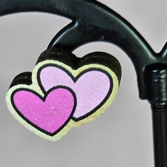 Heart & Envelope Shaped Wooden Earrings Set (NWOT) - Picture 4 of 6